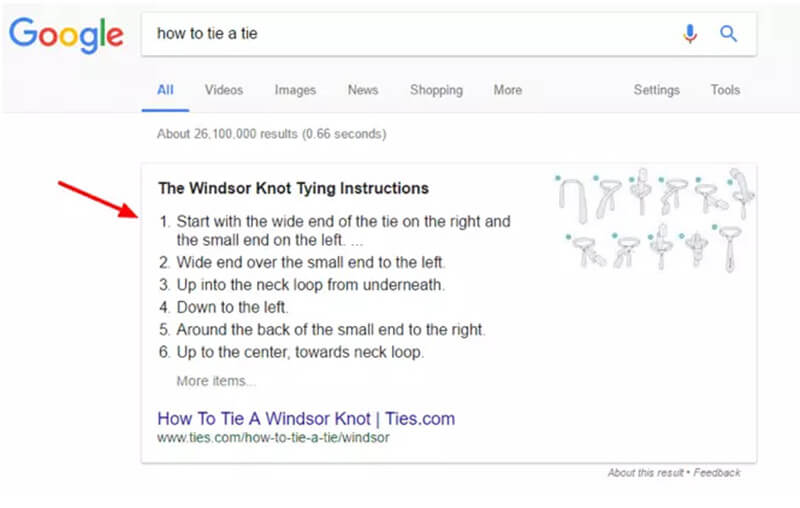 Ví dụ cụ thể về Featured snippet